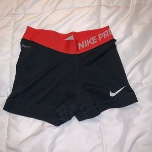 Black nike spandex with red waistband